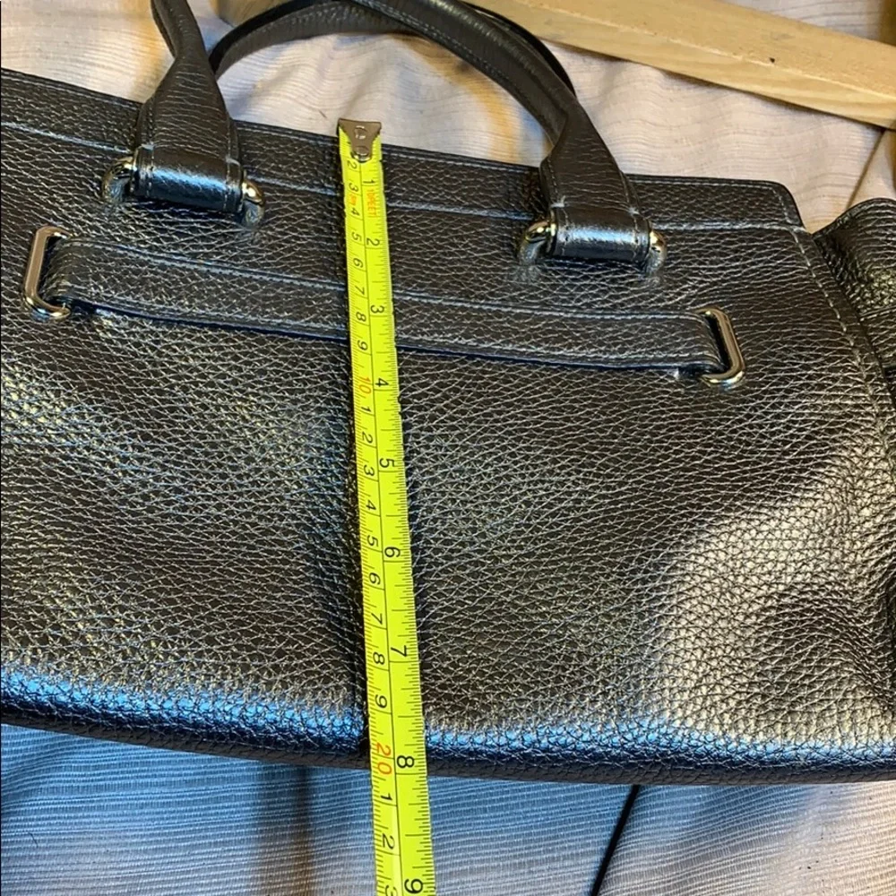 Coach leather gunmetal pocketbook EUC no strap